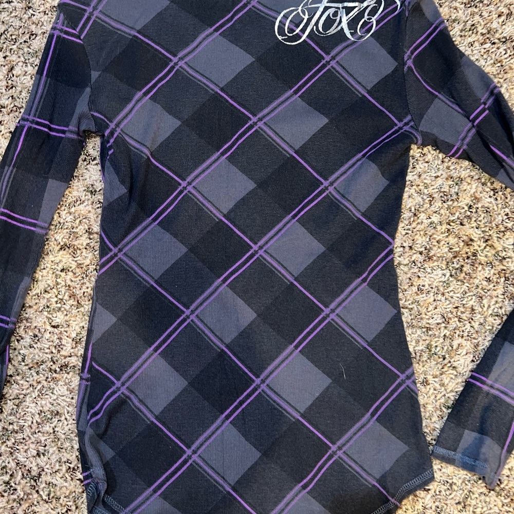 Fox Gray and Purple Button-Up Shirt - Picture 2 of 3